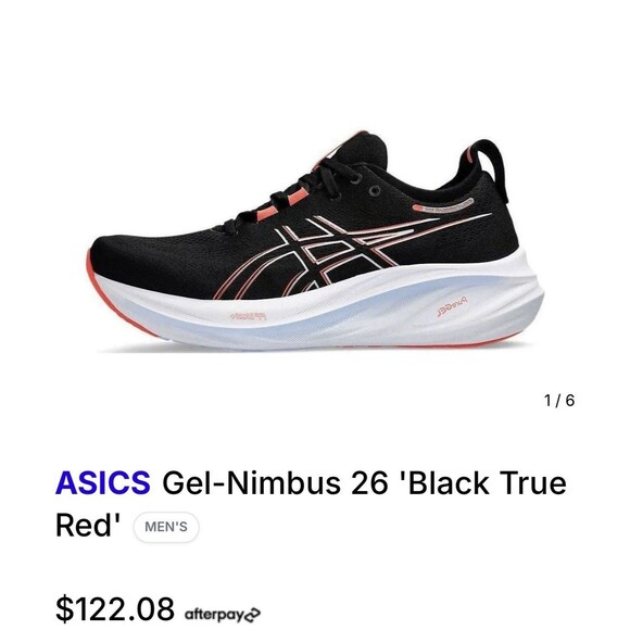 ASICS Men's Gel-Nimbus 26 Running Shoe, US Size 9.5 Black/True RED - Picture 13 of 15